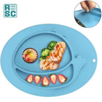 Baby Silicone Placemat, Silicone Toddler Feeding Plates, Mini Mat Silicone Platebowl for Kid BPA Free