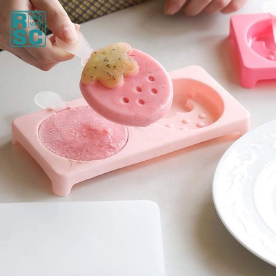 Creative Strawberry Silicone Popsicle Mold Powder Ice Cream Mould Home Made Frozen Popsicle